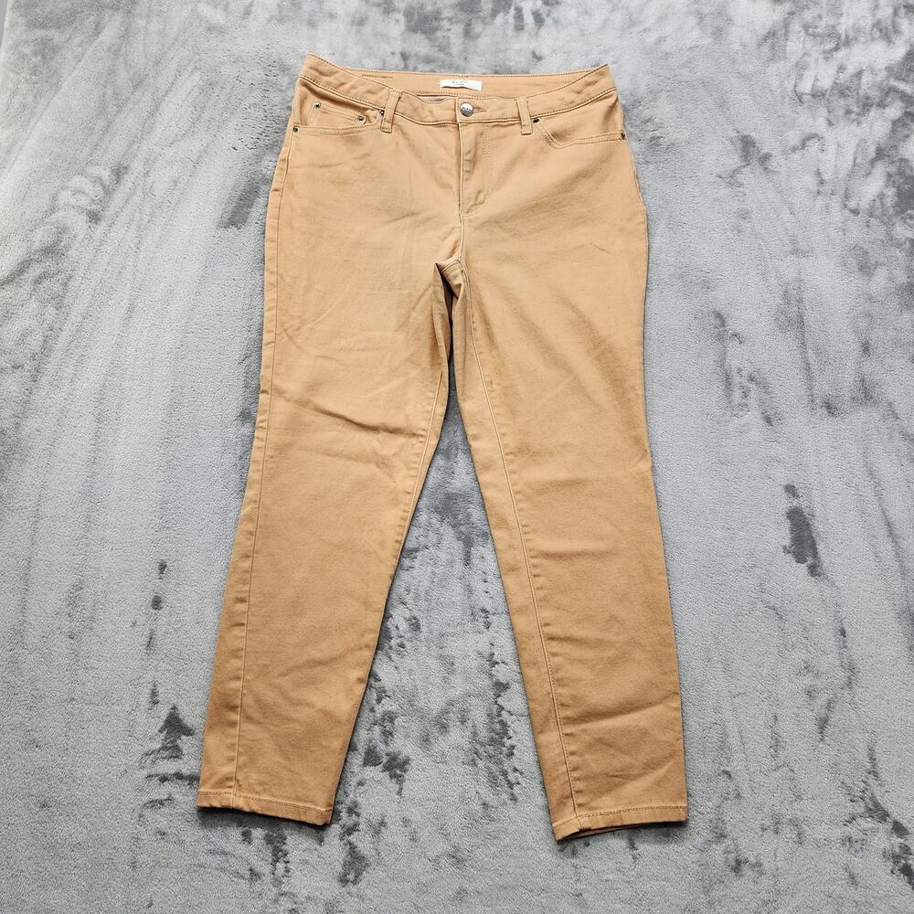 Bleu Jeans Womens‎ 8 Tan Mid Rise Skinny Ankle Stretch Denim Preppy Transitional
